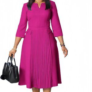 Wear to Work Midi Dress for Women Business Casual A-line Dress Elegance Church O